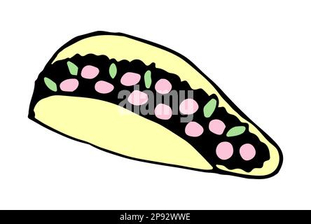 Tacos mexicains, chouette bouloche colorée Illustration de Vecteur