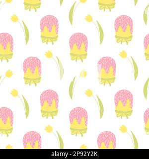 Motif vectoriel sans coutures pour les fêtes de Pâques Illustration de Vecteur