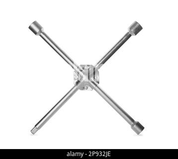 Clé dynamométrique transversale isolée sur blanc Banque D'Images
