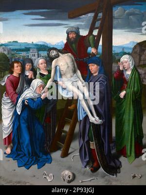 La déposition de Gerard David (1460-1523), huile sur toile, c. 1495-1500 Banque D'Images