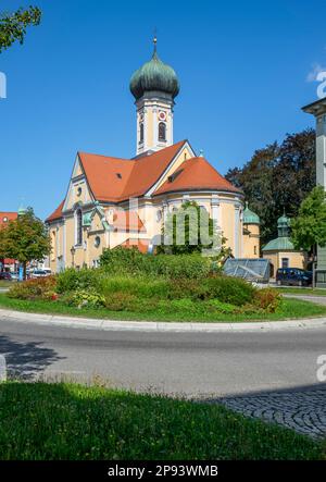 Nouvelle-baroque ville catholique église paroissiale St. Nikolaus Banque D'Images