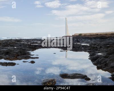 Faro de la Punta del Hidalgo, Tenerife, Iles Canaries, Espagne Banque D'Images