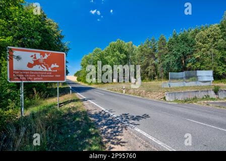 Barrière frontalière, ancienne, mémorial, ancienne frontière, ceinture verte, Zimmerau, Sulzdorf an der Lederhecke, Allemagne, Europe, Banque D'Images