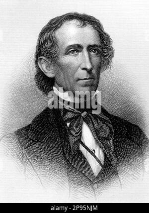 JOHN TYLER ( 1790 – 1862 ), 10th Président des États-Unis de 1841 à 1845 . - Presidente della Repubblica - USA - ritratto - portrait - cravatta - cravate - collet - colletto - ETATS-UNIS - STATI UNITI - incisione - engravyng --- Archivio GBB Banque D'Images