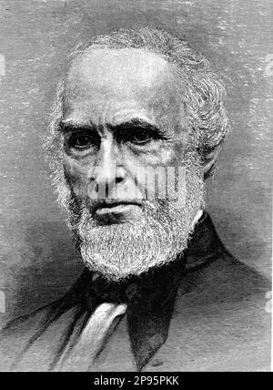 1880 c, USA : le poète américain JOHN Greenleaf WHITTIER ( 1807 - 1891 ) - SCRITTORE - LETTERATURA - LITTÉRATURE - letterato - POETA - POÉSIE - POÉSIE - barba - barbe - portrait - ritrato - uomo anziano vecchio - vieil homme ---- Archivio GBB Banque D'Images