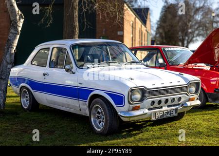 1972 Ford Escort RS2000 «LPP 529L» exposé au Centre du patrimoine de Bicester le 26th février 2023. Banque D'Images