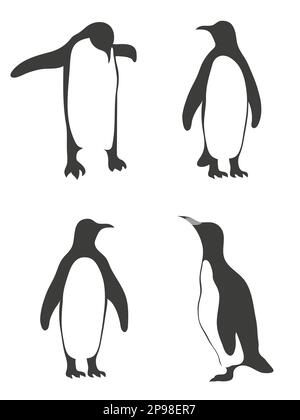Ensemble de pingouins mignons vectoriels. Illustration de Vecteur