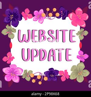 Mise à jour du site Web sur les légendes conceptuelles. Photo conceptuelle pour maintenir la page Web et le contenu à jour et à la mode Banque D'Images