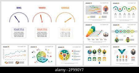 Jeu de modèles de diagrammes colorés juteux Illustration de Vecteur