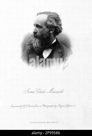 Le physicien écossais James Clerk MAXWELL ( 1831 - 1879 ). Portrait gravé par G.J. Stodart d'une photo de Fergus de Greenock , 1881 . - Foto storiche - foto storica - scienziato - scientifique - portrait - ritratto - physique - FISICA - FISICO - SCIENZA - SCIENCE - illustrazione - gravure - barbe - barba - profilo - profil ---- Archivio GBB Banque D'Images