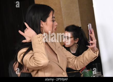 Beverly Hills, Californie, États-Unis 10th mars 2023 l'actrice Amber Midthunder participe aux Prix des publicistes annuels 60th de la Guilde internationale des cinéastes sur 10 mars 2023 à l'hôtel Beverly Hilton de Beverly Hills, Californie, États-Unis. Photo de Barry King/Alay Live News Banque D'Images