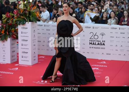 Malaga, Espagne. 10th mars 2023. L'actrice espagnole Clara Alonso assiste au tapis rouge du Festival du film de Malaga 2023. L'édition 26th du Festival du film de Malaga présente les meilleures projections de cinéma espagnol en compétition de 10 mars à 19th. Le Festival du film espagnol de Malaga s'est établi comme l'un des événements majeurs du cinéma espagnol et comme promoteur de la culture cinématographique en Espagne et en Amérique latine. Crédit : SOPA Images Limited/Alamy Live News Banque D'Images