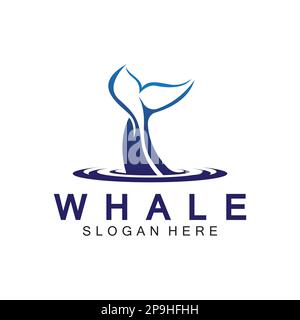 illustration vectorielle du logo de la queue de baleine. Icône représentant une queue de baleine Illustration de Vecteur