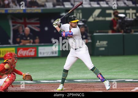 Tokyo, Japon. 11th mars 2023. Aaron Whitefield (AUS) Baseball : 2023 World Baseball Classic First Round Pool B Game entre la Chine - Australie au Tokyo Dome à Tokyo, Japon . Crédit : CTK photo/AFLO/Alamy Live News Banque D'Images