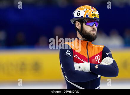 SÉOUL - Sjinkie Knegt en action pendant la finale sur les 1 500 mètres lors des Championnats du monde de course courte en Corée du Sud. ANP IRIS VANDEN BROEK crédit: ANP/Alamy Live News Banque D'Images