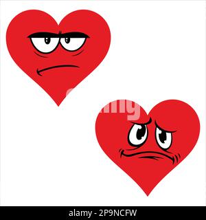 Expression du visage du cœur Illustration de Vecteur