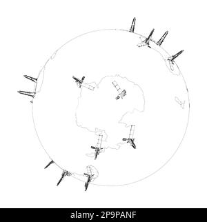 Plates-formes pétrolières sur Terre Banque D'Images