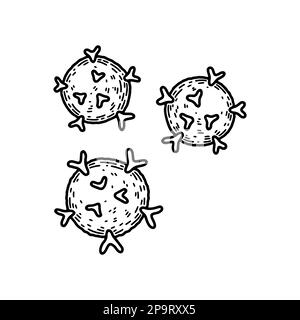 Cellules T-killer isolées sur fond blanc. Illustration de vecteur de microbiologie scientifique dessiné à la main dans un style d'esquisse. Système immunitaire adaptatif Illustration de Vecteur