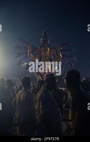 Ganapati Visarjan à Mumbai, Girgaon Chowpaty, Girgaum chowpatty Ganesh Visarjan, Ganesh Festival. Mumbai, Maharashtra, Inde Banque D'Images