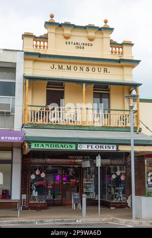 J.M. Bâtiment Monsour à Adelaide Street, Maryborough, Queensland, Queensland, Australie Banque D'Images