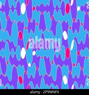 Fond ondulé fluo bleu et violet. Motif sans couture. Illustration de Vecteur