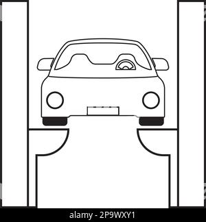 symbole d'illustration vectorielle d'icône hydraulique de levage de voiture Illustration de Vecteur