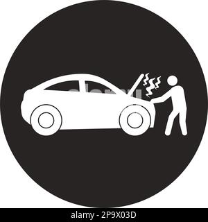 symbole d'illustration vectorielle d'icône de voiture coincée Illustration de Vecteur