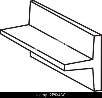 illustration de l'icône de vecteur de symbole de profil de poutre métallurgique en acier Illustration de Vecteur