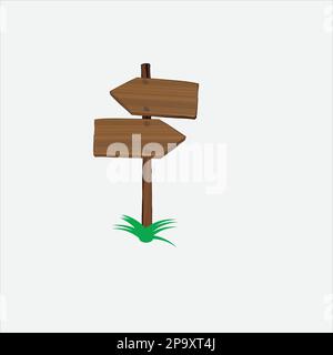 panneaux de direction en bois, illustration vectorielle Illustration de Vecteur