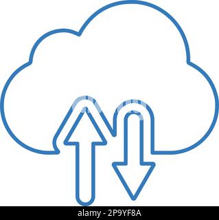 Icône de téléchargement et de téléchargement sur le Cloud isolée sur fond blanc. Illustration vectorielle simple pour la conception graphique et Web. Illustration de Vecteur