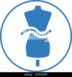 Icône du guide de taille de tissu / mesure des vêtements. Utilisation pour les projets commerciaux, les supports d'impression, le Web ou tout type de projet de conception. Illustration de Vecteur