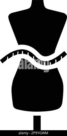 Icône du guide de taille de tissu / mesure des vêtements. Utilisation pour les projets commerciaux, les supports d'impression, le Web ou tout type de projet de conception. Illustration de Vecteur