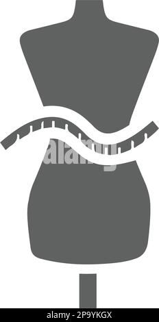 Icône du guide de taille de tissu / mesure des vêtements. Utilisation pour les projets commerciaux, les supports d'impression, le Web ou tout type de projet de conception. Illustration de Vecteur