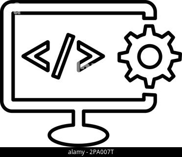 code, icône de gestion html. Design élégant et vecteur entièrement modifiable pour une utilisation commerciale, des fichiers imprimés et des présentations, des supports promotionnels, du Web Illustration de Vecteur