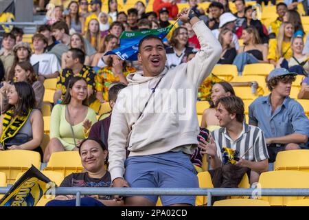 Wellington, Nouvelle-Zélande. 11th mars 2023. Fan de Happy Blues au début du match. Wellington Hurricanes vs Auckland Blues au Sky Sport Stadium de Wellington, Nouvelle-Zélande. Super Rugby. Blues gagne 25-19. (Joe SERCI - SPP) crédit: SPP Sport presse photo. /Alamy Live News Banque D'Images