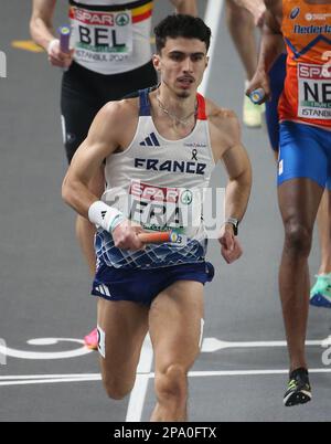 ANDANT Téo de France 4 x 400m Relais hommes finale lors des Championnats européens d'athlétisme en salle 2023 sur 5 mars 2023 à l'aréna Atakoy à Istanbul, Turquie - photo Laurent Lairys / DPPI Banque D'Images