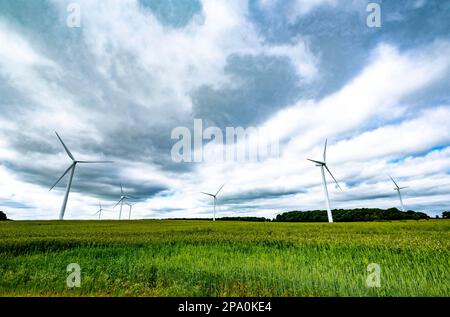 Turbines éoliennes à la passerelle Banque D'Images