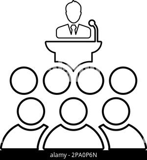 Icône de discours public. EPS vectoriel entièrement modifiable utilisation pour les documents imprimés et infographies, le Web ou tout type de projet de conception. Illustration de Vecteur