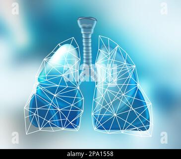 Illustration des poumons humains sur fond de couleur Banque D'Images