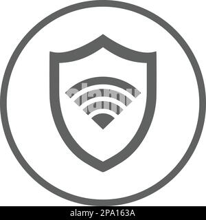 Protection, icône de sécurité WIFI - utilisation parfaite pour les supports imprimés, le Web, les images, l'utilisation commerciale ou tout type de projet de conception. Illustration de Vecteur