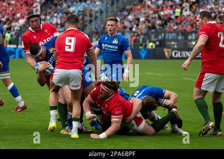 Rome, Italie 11th mars 2023. Match de rugby de six Nations entre l'Italie et le pays de Galles au stade olympique de Rome. Crédit photo : Fabio Pagani/Alay Live News Banque D'Images