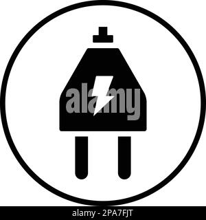 Icône de prise électrique à 2 broches. Utilisation parfaite pour les supports d'impression, le Web, les images de stock, l'utilisation commerciale ou tout type de projet de conception. Illustration de Vecteur