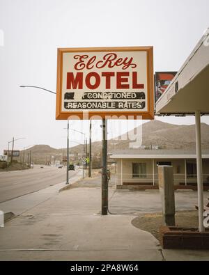 El Rey Motel panneau vintage, Searchlight, Nevada Banque D'Images