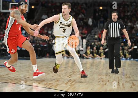 Chicago, Illinois, États-Unis. 11th mars 2023. [JOUEUR] lors de la demi-finale du tournoi de basketball masculin de la NCAA Big Ten Conference au United Center de Chicago, Illinois. Dean Reid/CSM/Alamy Live News Banque D'Images