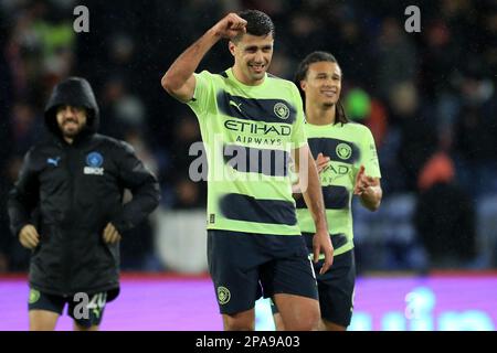 Londres, Royaume-Uni. 11th mars 2023. Roderof Manchester City fête ses fans à temps plein lors du match de la Premier League entre Crystal Palace et Manchester City à Selhurst Park, Londres, Angleterre, le 11 mars 2023. Photo de Carlton Myrie. Utilisation éditoriale uniquement, licence requise pour une utilisation commerciale. Aucune utilisation dans les Paris, les jeux ou les publications d'un seul club/ligue/joueur. Crédit : UK Sports pics Ltd/Alay Live News Banque D'Images