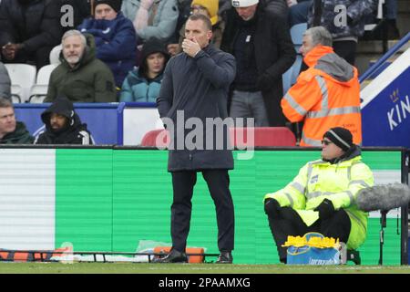 Brendan Rogers, le directeur de Leicester City, lors de la deuxième partie du match de la Premier League entre Leicester City et Chelsea au King Power Stadium, à Leicester, le samedi 11th mars 2023. (Photo : John Cripps | MI News) Credit : MI News & Sport /Alay Live News Banque D'Images