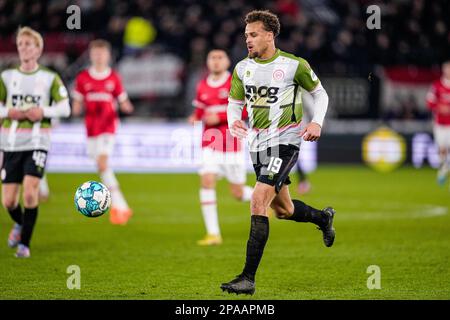 ALKMAAR, PAYS-BAS - MARS 11: Liam van Gelderen du FC Groningen, lors du match néerlandais Eredivisiie entre AZ et le FC Groningen à l'AFAS Stadion on 11 mars 2023 à Alkmaar, pays-Bas (photo de Patrick Goosen/Orange Pictures) Banque D'Images