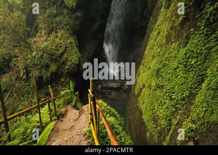 Cascade de la Golondrinas à Cuetzalan Puebla Banque D'Images