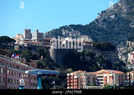 Monaco-ville, Monaco - 28 mars 2019 : le Palais du Prince de Monaco est la résidence officielle du Prince souverain de Monaco. Construit en 1191 en tant que GE Banque D'Images