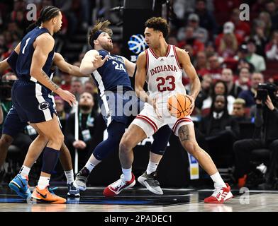 Chicago, Illinois, États-Unis. 11th mars 2023. [JOUEUR] lors de la demi-finale du tournoi de basketball masculin de la NCAA Big Ten Conference au United Center de Chicago, Illinois. Dean Reid/CSM/Alamy Live News Banque D'Images